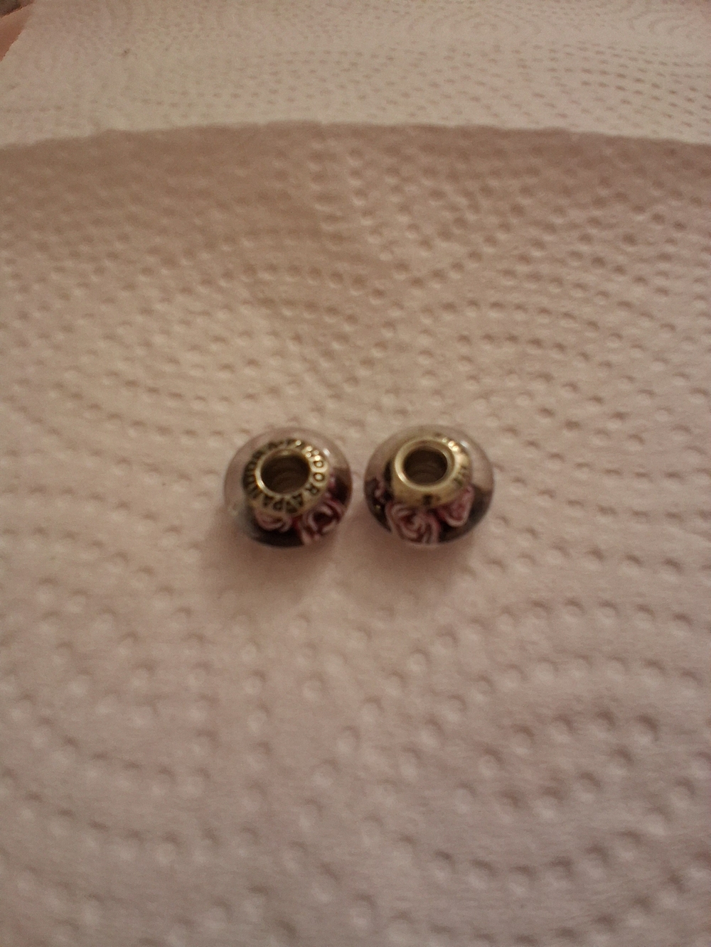 1 PANDORA Silver Floral Charm Beads - Pink Rose Design U Can Buy 2 If U Want $99